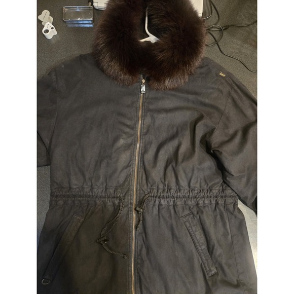 Skea Jackets & Blazers - Vintage Skea Paris Vail Black Faux Suede Fur Trim Ski Jacket Coat Womens 10 USA